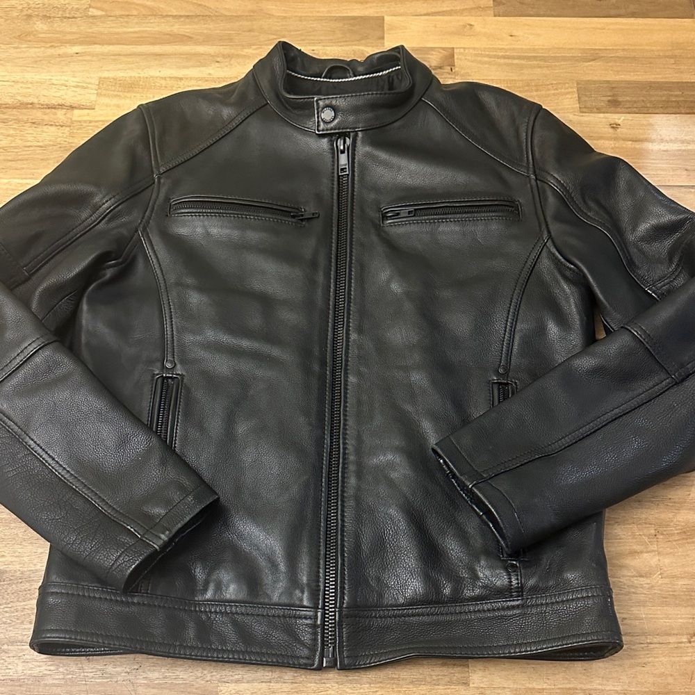 WILSONS LEATHER Lance leather moto jacket - Picture 2 of 13